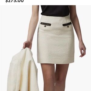 LK Bennett Charlee Tweed Mini Skirt - Ivory